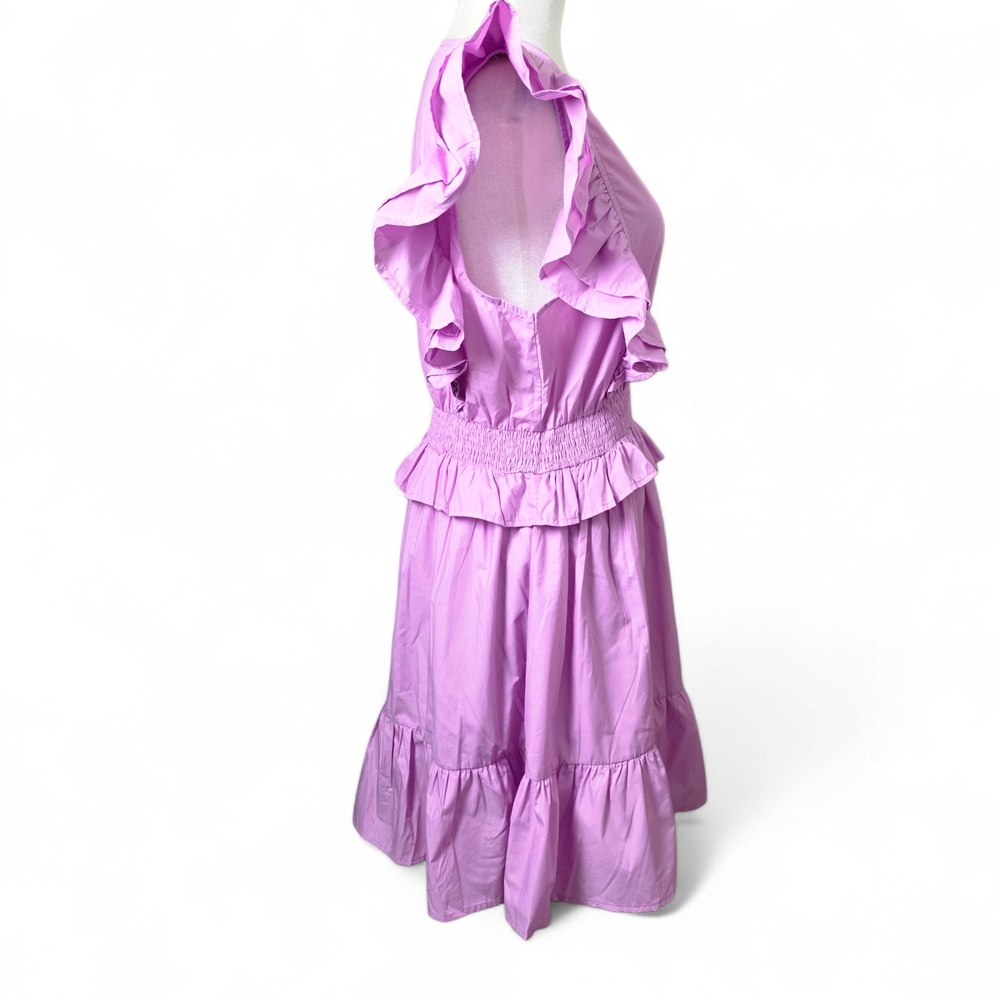 Entro Lavender V-Neck Top with Ruffles - Picture 3 of 11